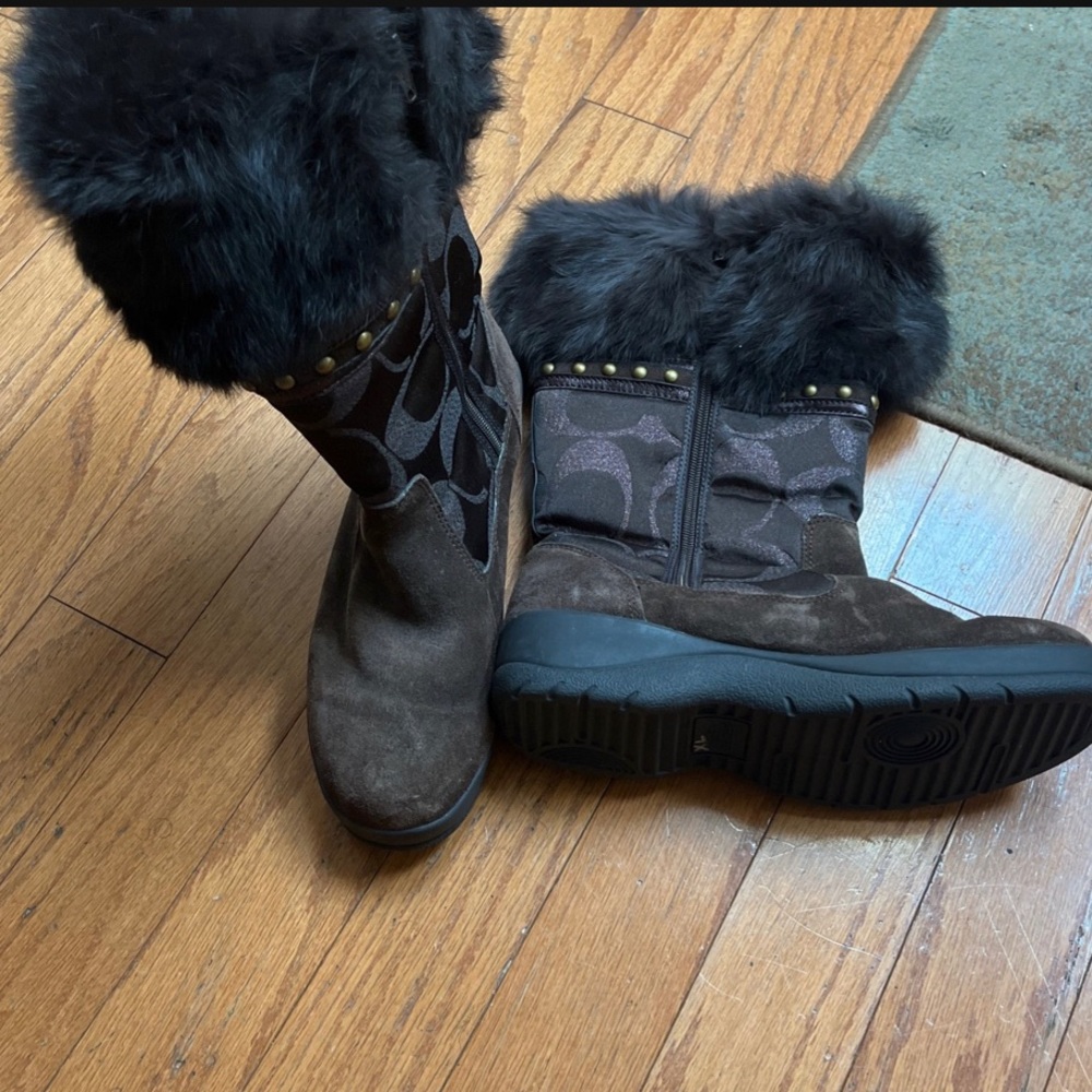 Coach fur boots